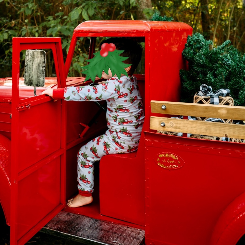 Adorable Little Red Truck pajamas 4T. Hand-made. Worn once. So soft and so cute!